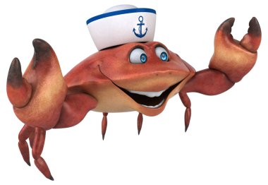 Eğlenceli Yengeç karakter 