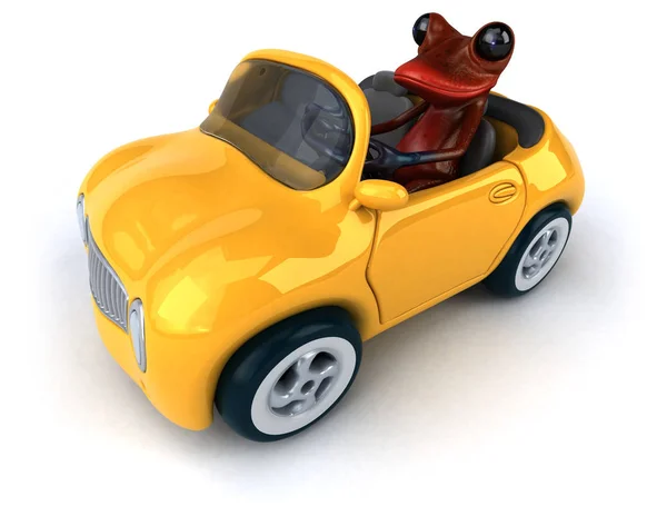Eğlenceli kurbağa sürücü — Stok fotoğraf