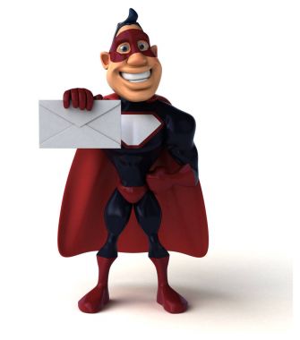 Zarf ile eğlenceli süper kahraman