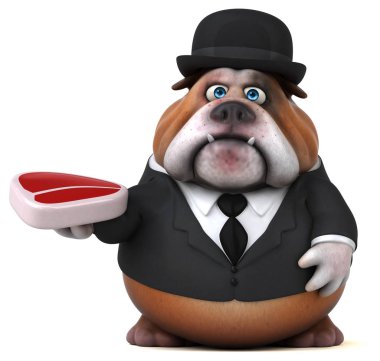 Eğlenceli çizgi film karakteri etli  