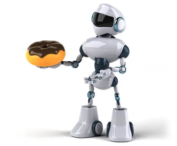 Personagem de desenho animado com donut — Fotografia de Stock