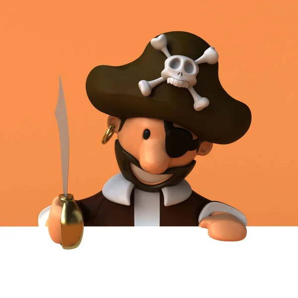 Divertente personaggio dei cartoni animati pirata — Foto Stock
