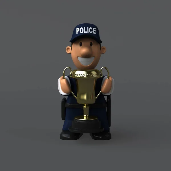 Cartone animato personaggio della polizia — Foto Stock