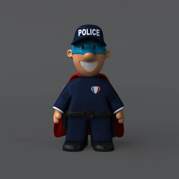 Персонаж полицейского мультфильма — стоковое фото