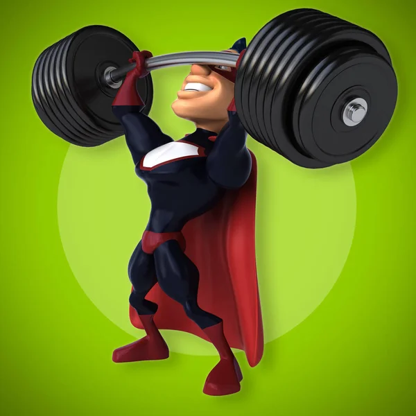 Fun superhero exercising — Stock Photo, Image