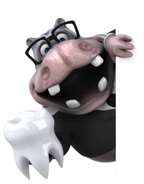 Personagem de desenho animado com dente — Fotografia de Stock