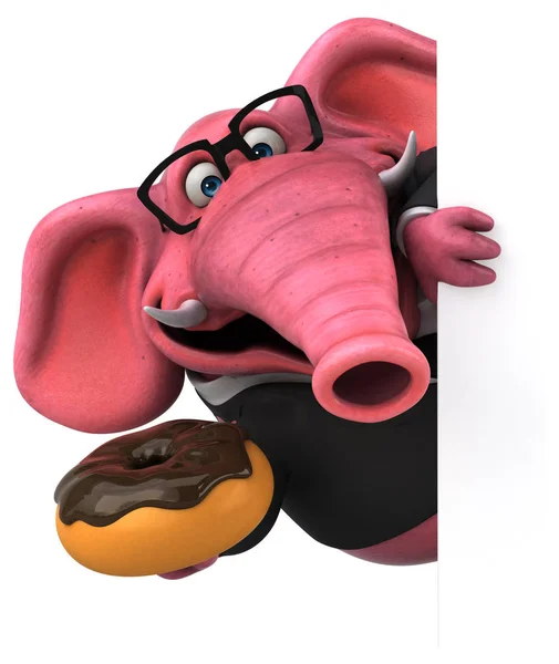 Personaje de dibujos animados con donut — Foto de Stock