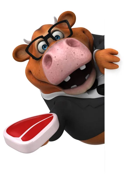 Fun cartoon character with meat — Stock Photo, Image