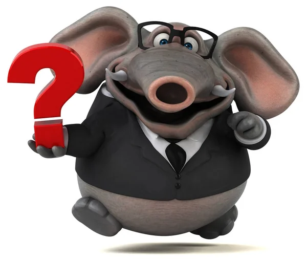 Cartoon character with question — Stock Photo, Image