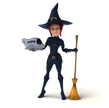 Uçak ile eğlenceli çizgi film karakteri  