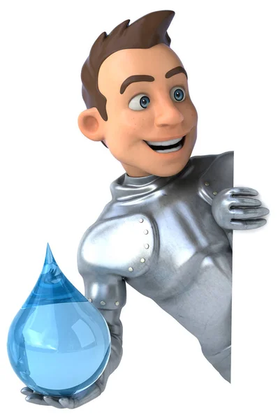 Cartoon character with waterdrop — Stock Photo, Image