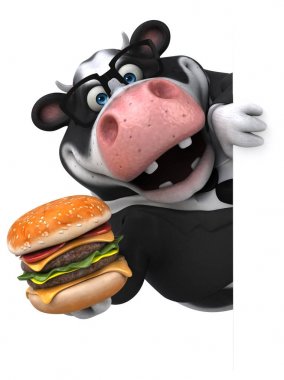 Komik çizgi film karakteri hamburger ile