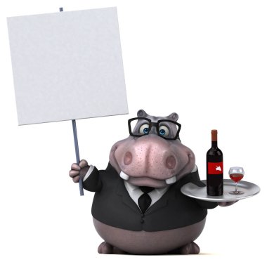 Şarap ile eğlenceli çizgi film karakteri