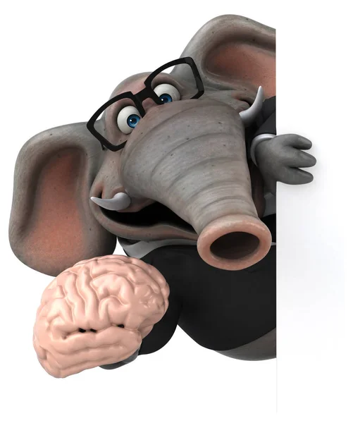 Spaß Cartoon-Figur mit Gehirn — Stockfoto