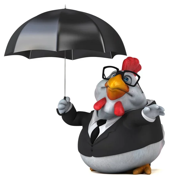 Cartoon character with umbrella — Stock Photo, Image