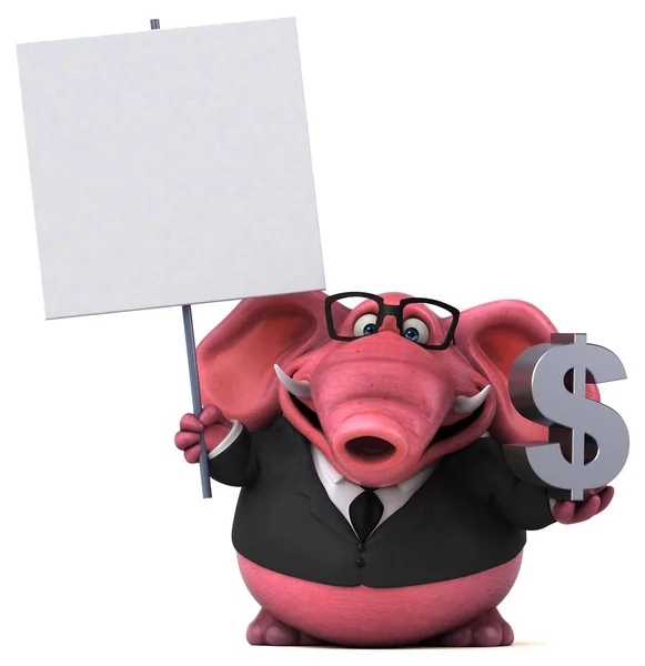 Personagem de desenho animado com dólar — Fotografia de Stock