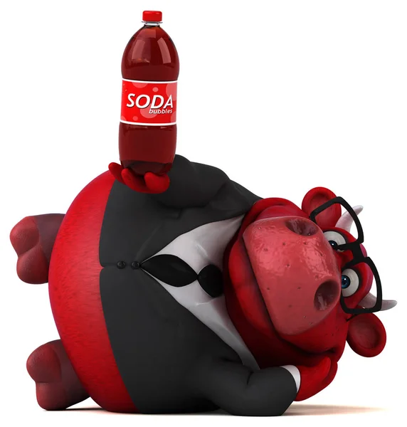 Cartoon character with soda — Stock Photo, Image