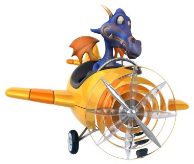 Uçakta eğlenceli ejderha 