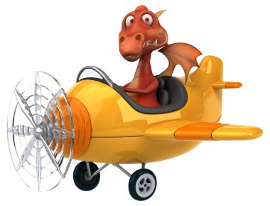 Uçakta eğlenceli ejderha 