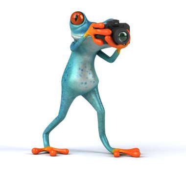  çizgi film karakteri ile fotoğraf makinesi 