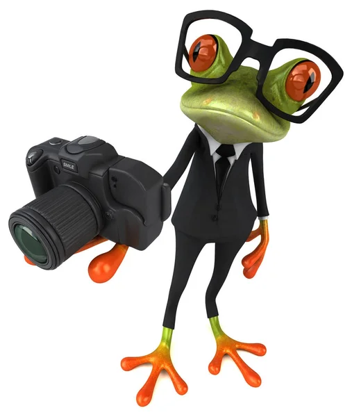 Cartoon character with camera — Stock Photo, Image