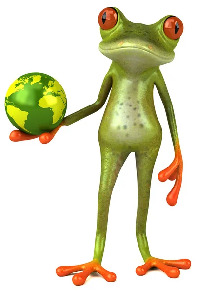 Cartoon character with planet — Stock Photo, Image