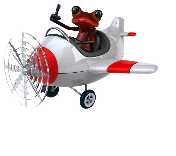 Rana divertida en avión — Foto de Stock