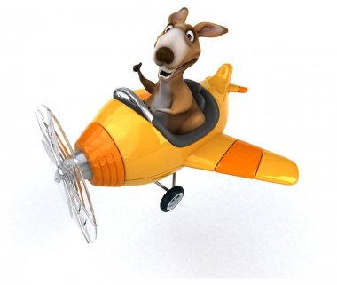 çizgi film karakteri ve uçak 