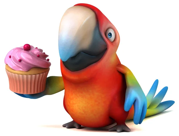 Cartoon character with cupcake — Stock Photo, Image