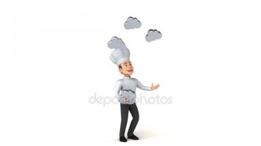 Eğlenceli Şef bulutlar ile hokkabazlık 