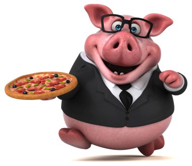 çizgi film karakteri pizza ile