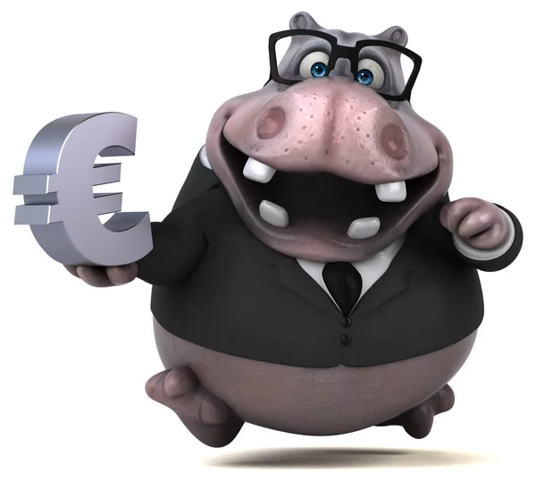 Zeichentrickfigur mit Euro — Stockfoto