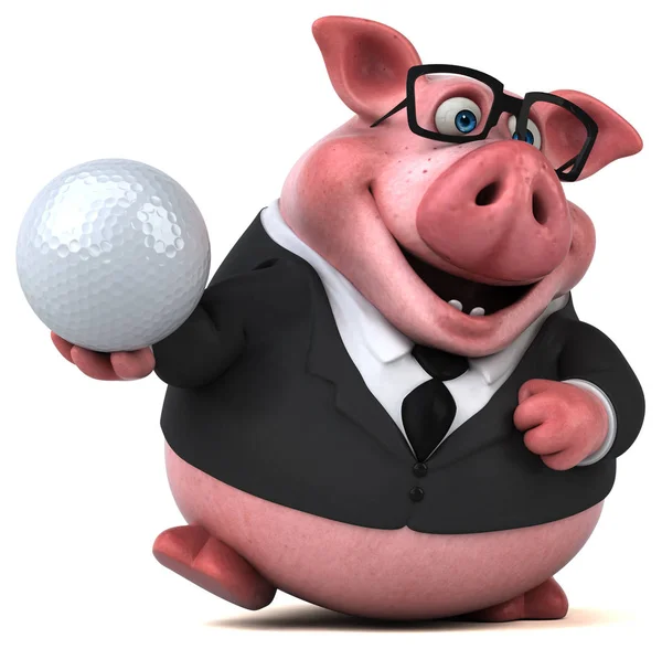 Cartoon character with ball — Stock Photo, Image