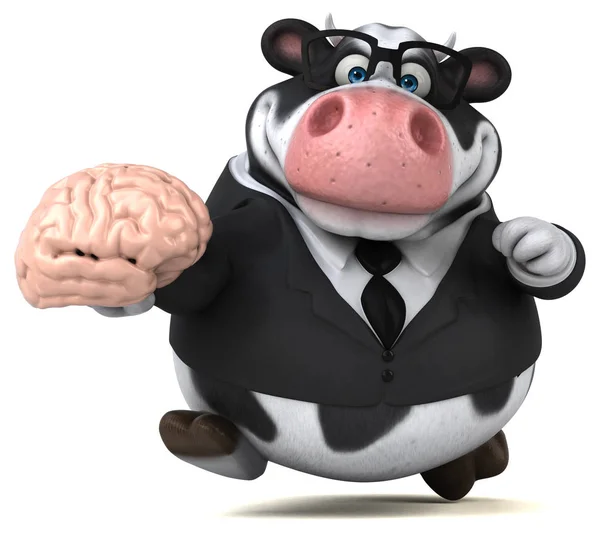 Divertido personaje de dibujos animados con cerebro —  Fotos de Stock