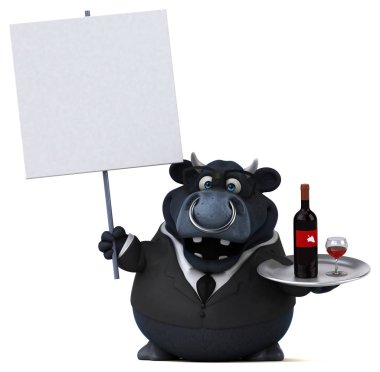 çizgi film karakteri ile şarap  