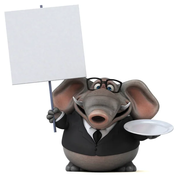Cartoon character with plate — Stock Photo, Image