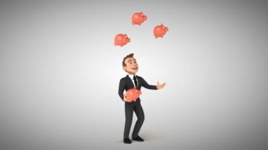 piggy bankalar ile işadamı