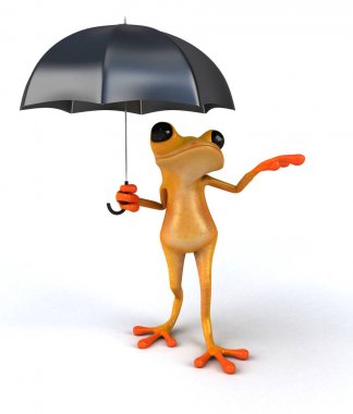 çizgi film karakteri şemsiye ile