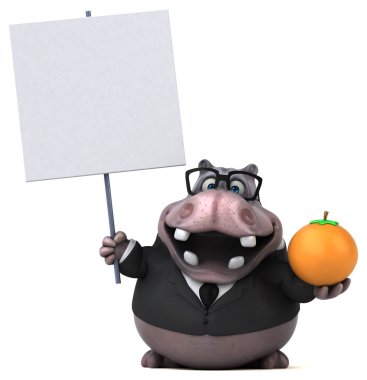 Eğlenceli çizgi film karakteri ile portakal   