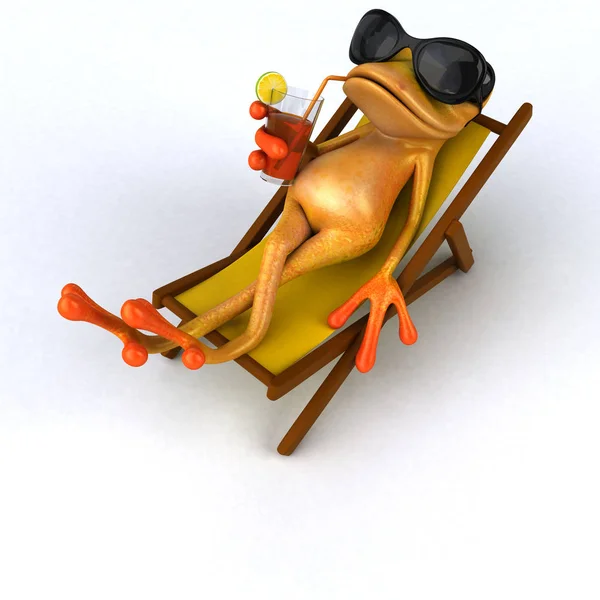 Cartoon character with cocktail — Stock Photo, Image