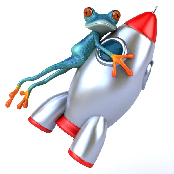 Fun frog - ilustracja — Zdjęcie stockowe