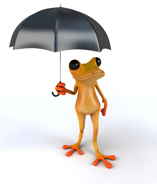 Personagem de desenho animado com guarda-chuva — Fotografia de Stock