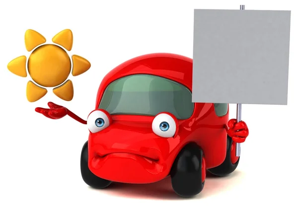 Eğlenceli Araba Ile Güneş Çizim — Stok fotoğraf