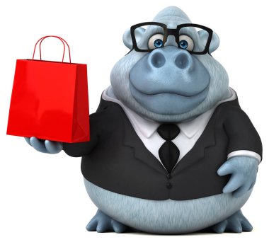 çizgi film karakteri ile alışveriş çantası