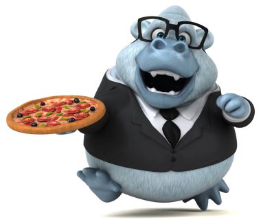 çizgi film karakteri pizza ile  