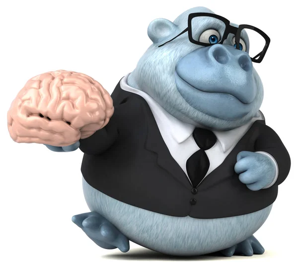 Personaje de dibujos animados con cerebro — Foto de Stock