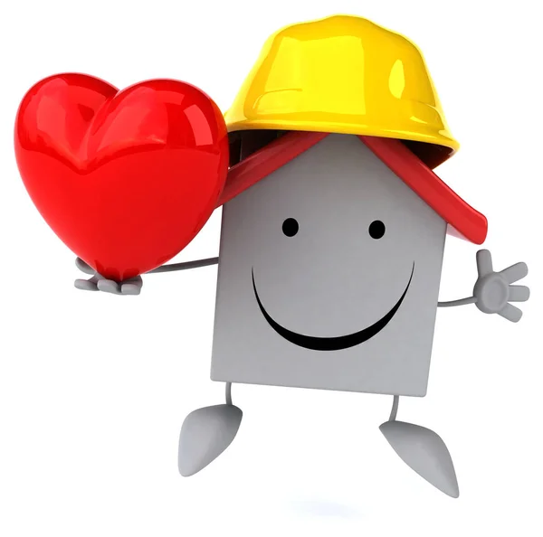 Cartoon character with heart — Stock Photo, Image