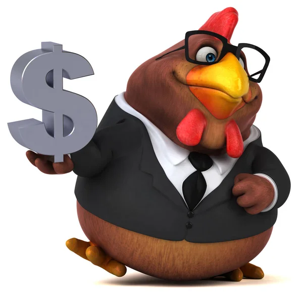 Personagem de desenho animado com dólar — Fotografia de Stock