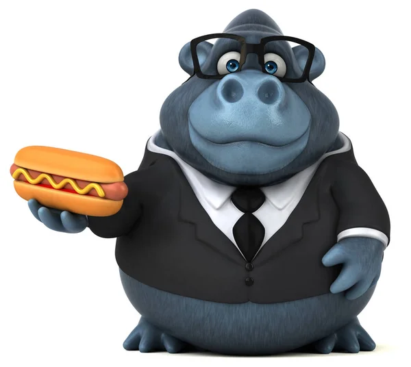 Персонаж мультфильма с хот-догом — стоковое фото