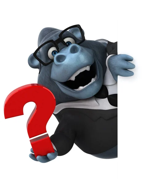 Cartoon character with question — Stock Photo, Image